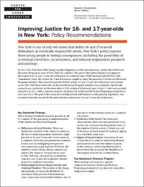 Improving Justice for 16 and 17 year olds in New York