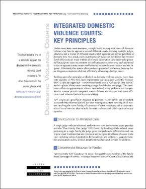 Integrated Domestic Violence Courts: Key Principles