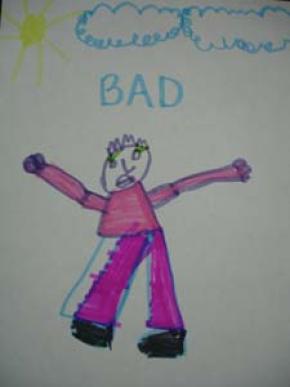 A four-year old child draws his abusive stepfather and asks the therapist to write in the word, &amp;quot;Bad.&amp;quot;