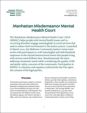 Manhattan Misdemeanor Mental Health Court Fact Sheet Cover Image (green text on white background)