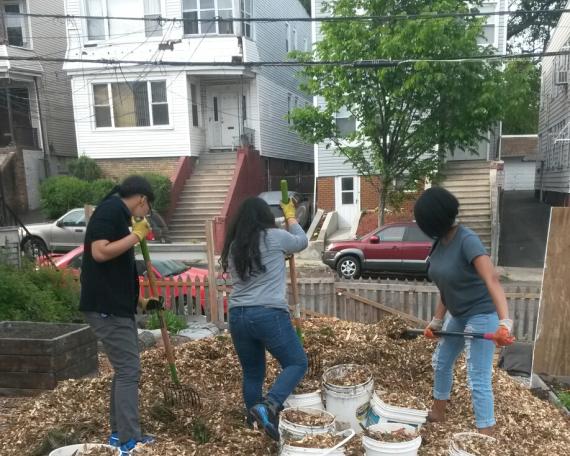 Newark Youth Court members participating in community service