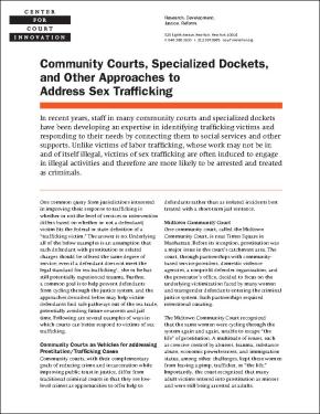 Community Courts for Specialized Dockets