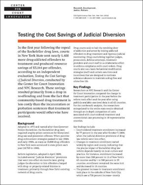 Testing the Cost Savings of Judicial Diversion