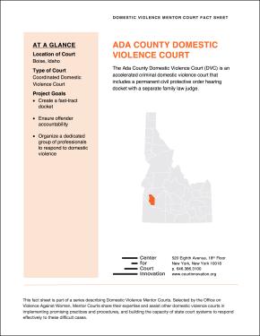 Domestic Violence Mentor Court Fact Sheet: Ada County, Idaho Cover