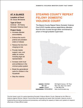 Domestic Violence Mentor Court Fact Sheet: Stearns County, Minnesota Cover