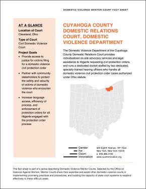 Domestic Violence Mentor Court Fact Sheet: Cuyahoga County, Ohio Cover