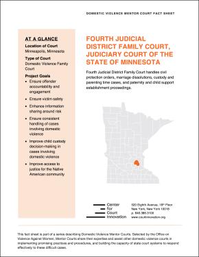 Domestic Violence Mentor Court Fact Sheet: Hennepin County, Minnesota Cover