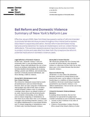Bail Reform and Domestic Violence Summary Fact Sheet Cover