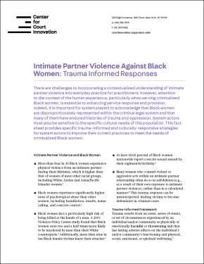 COVER Intimate Partner Violence Against Black Women: Trauma Informed Responses