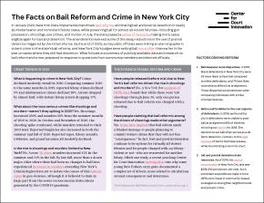 The Facts on Bail Reform and Crime in New York City COVER