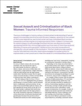 COVER Sexual Assault and Criminalization of Black Women: Trauma Informed Responses