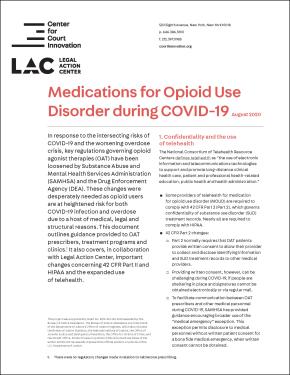 Front cover of Medications for Opioid Use Disorder during COVID-19