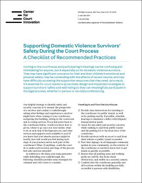 Domestic Violence Survivors' Court Safety Checklist