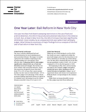 Bail Reform NYS One Year Later cover
