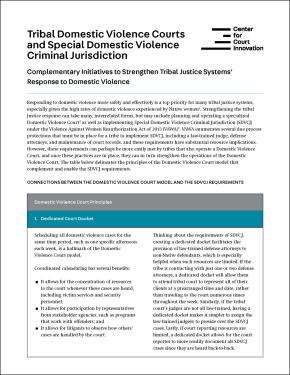 Tribal Domestic Violence Courts and Special Domestic Violence Criminal Jurisdiction COVER