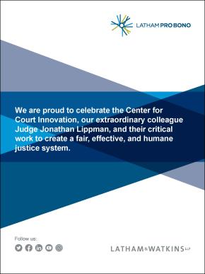 Latham ad support the Center for Court Innovation