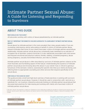 Intimate Partner Sexual Abuse: A Guide for Listening and Responding to Survivors